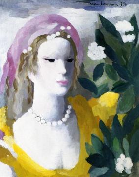 Woman Tending Flowers Artwork by Marie Laurencin
