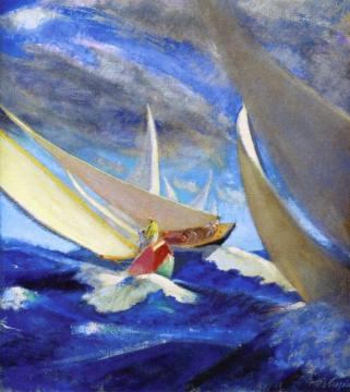 Yacht Races Artwork by Charles S. Hopkinson