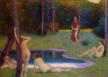 Bathers in the Evening Artwork by Hippolyte Petitjean