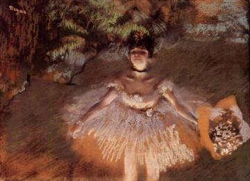 Dancer Onstage with a Bouquet Artwork by Edgar Degas