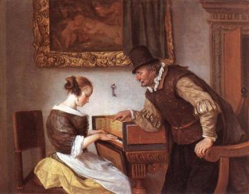 The Harpsichord Lesson Artwork by Jan Steen