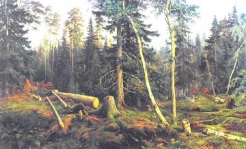 Cutting Of Wood Artwork by Ivan Ivanovich Shishkin