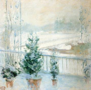 Balcony In Winter Artwork by John Twachtman