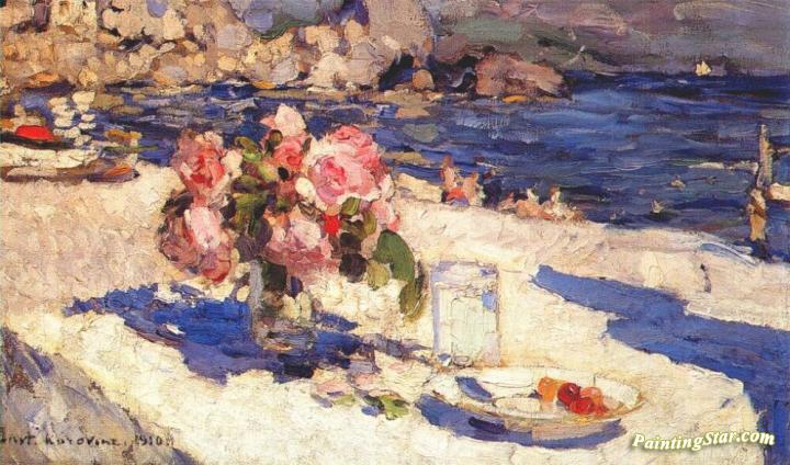 On a Sea Shore Artwork by Constantin Alexeevich Korovin