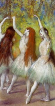 Dancers in Green Artwork by Edgar Degas