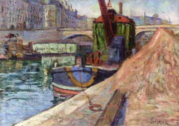 La Grue 'l'Union, Ile Saint-Louis Artwork by Paul Signac