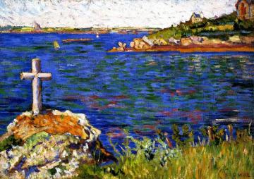 The Mariner's Cross at High Tide, Saint-Briac Artwork by Paul Signac