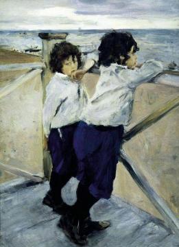 The Artist's Children (Sasha and Yura Serov) Artwork by Valentin Serov