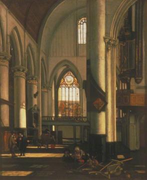 Interior Of An Imaginary Protestant Gothic Church Artwork by Emanuel de Witte