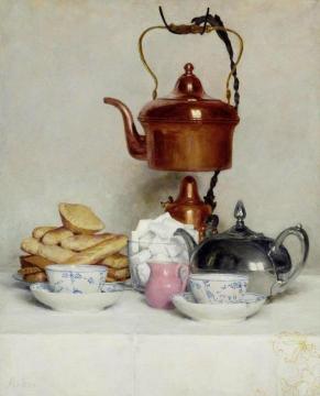 Tea Service Artwork by Albert Anker