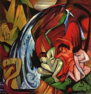The Waterfall Artwork by Franz Marc
