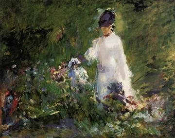 Young Woman among the Flowers Artwork by Edouard Manet