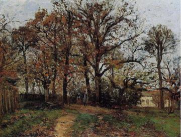 Trees on a Hill, Autumn, Landscape in Louveciennes Artwork by Camille Pissarro
