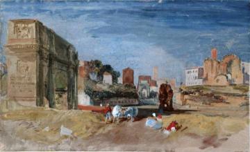 Rome, View of the Arch of Titus and the Temple of Venus and Roma, from the Arch of Constantine Artwork by Joseph Mallord William Turner