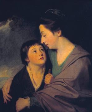 Mrs Richard Cumberland And Her Son Charles Artwork by George Romney