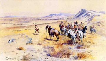 Indian War Party Artwork by Charles Marion Russell