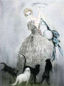 Plate Of Milk Artwork by Louis Icart