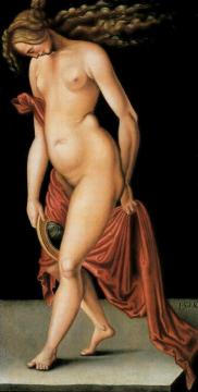 Nude Woman Holding a Mirror (copy) Artwork by Hans Baldung Grien