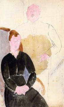 A Couple Artwork by Amedeo Modigliani