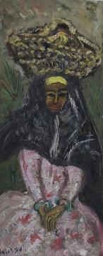 Fellah Woman Carrying a Basket Artwork by Irmgard Micaela Burchard
