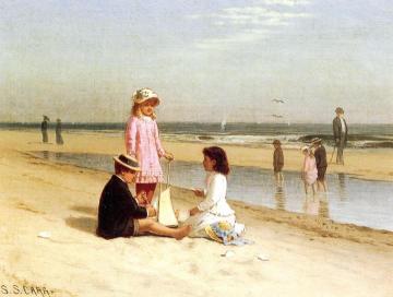 Children On The Beach Artwork by Samuel S. Carr