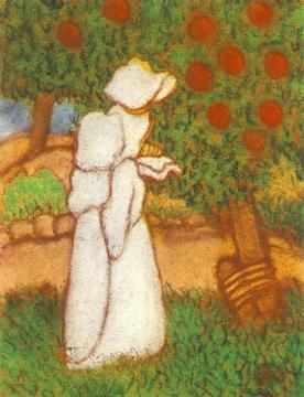 Woman Dressed in White Artwork by József Rippl-Rónai