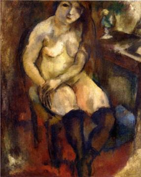 Nude with Black Stockings Artwork by Jules Pascin