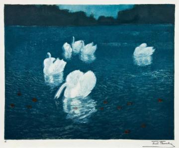 Swans Artwork by Fritz Thaulow