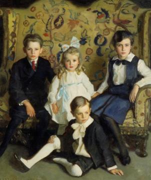 A Family Portrait Of Four Children Artwork by Harrington Mann