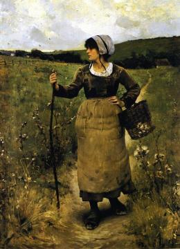Across The Fields Artwork by Charles Sprague Pearce