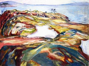 Coastal Landscape Artwork by Edvard Munch
