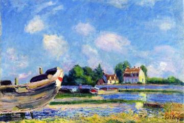 Boats under Repair at Saint-Mammès Artwork by Alfred Sisley