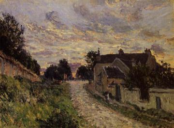A Small Street in Louveciennes Artwork by Alfred Sisley
