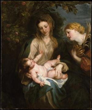 Virgin and Child with Saint Catherine of Alexandria Artwork by Anthony van Dyck