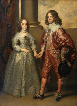 William II, Prince of Orange and Princess Henrietta Mary Stuart, daughter of Charles I of England Artwork by Anthony van Dyck