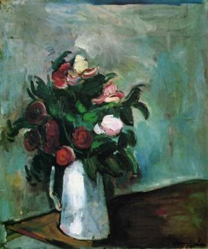 Peonies In A Vase Artwork by Maurice De Vlaminck