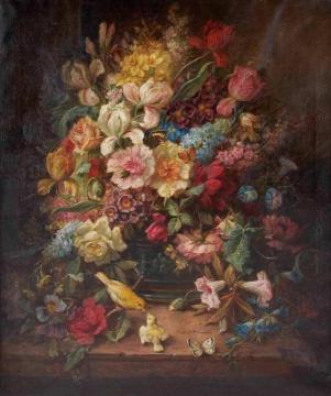 Still Life with Spring Flowers Artwork by Hans Zatzka