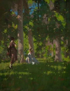 Two Girls In A Wood Artwork by George Henry