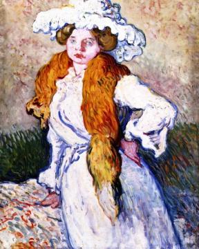 Woman Wearing A Fox Artwork by Louis Valtat