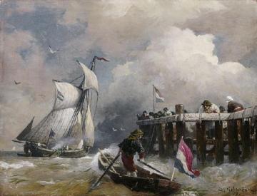 On the Dutch Coast Artwork by Andreas Achenbach