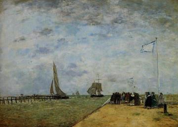 The Trouville Jetty Artwork by Eugène-Louis Boudin
