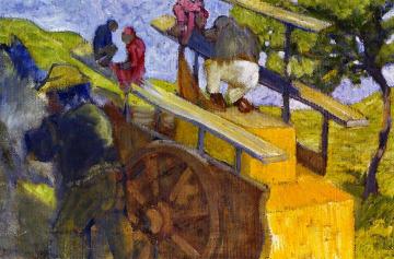 Monkeys on a Cart Artwork by Franz Marc