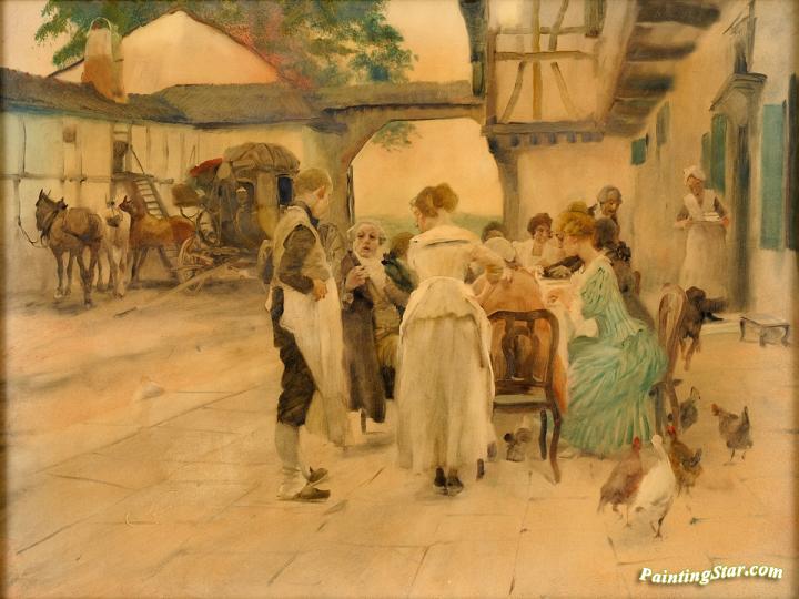 The Inn on the Rhine Artwork by Wilhelm Schreuer