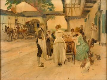 The Inn on the Rhine Artwork by Wilhelm Schreuer