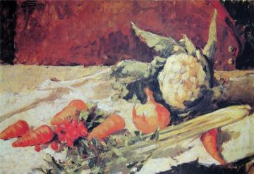Still life with carrots Artwork by Giovanni Segantini