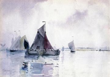 Sailing Ship Locked in Ice Artwork by Frederick Childe Hassam