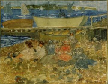 Shipyard: Children Playing Artwork by Maurice Prendergast