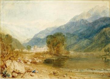 A View from the Castle of St-Michael, Bonneville, Savoy, from the Banks of the Arve River Artwork by Joseph Mallord William Turner