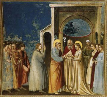 Scenes From The Life Of The Virgin: 5. Marriage Of The Virgin (cappella Scrovegni (arena Chapel), Padua) Artwork by Giotto di Bondone