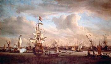 The ‘gouden Leeuw’ On The Ij By Amsterdam Artwork by Willem van de Velde the Younger